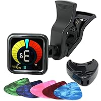 RockJam WeTune - A Clip-On Tuner for all instruments - Guitar, Bass, Ukulele, Violin & Chromatic Tuning Modes