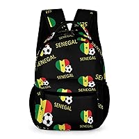 Love Senegal Soccer Lightweight Backpack Travel Daypack Laptop Backpacks with 1 Main Compartment Front Utility Pocket