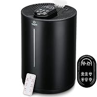 Warm and Cool Mist Humidifiers for Bedroom Large Room, Ultrasonic 5.5L Top Fill Warm Mist Humidifier with Negative Ion Filtration, Essential Oil Diffuser, Auto Shut-Off, 8H Timer, Quiet