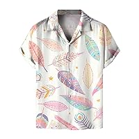 Hawaiian Shirt for Men Polyester Funny Summer T-Shirt Baggy Casual Button Down Comfortable Unisex Print Sweatshirts