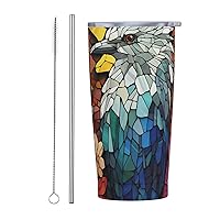 20oz Tumbler with Lid Mosaic Collage Printed Travel Coffee Mug Stainless Steel Vacuum Insulated Coffee Tumbler Cup for- Keep Hot Cold Drinks for Men Women