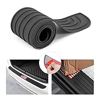 Car Rear Bumper Protector Guard, American Flag Anti-Scratch Door Entry Sill Guard, Non-Slip Rubber Vehicle Trim Cover Protection Strip, Car Accessories for Most Cars (Black/Red Flag/35.4