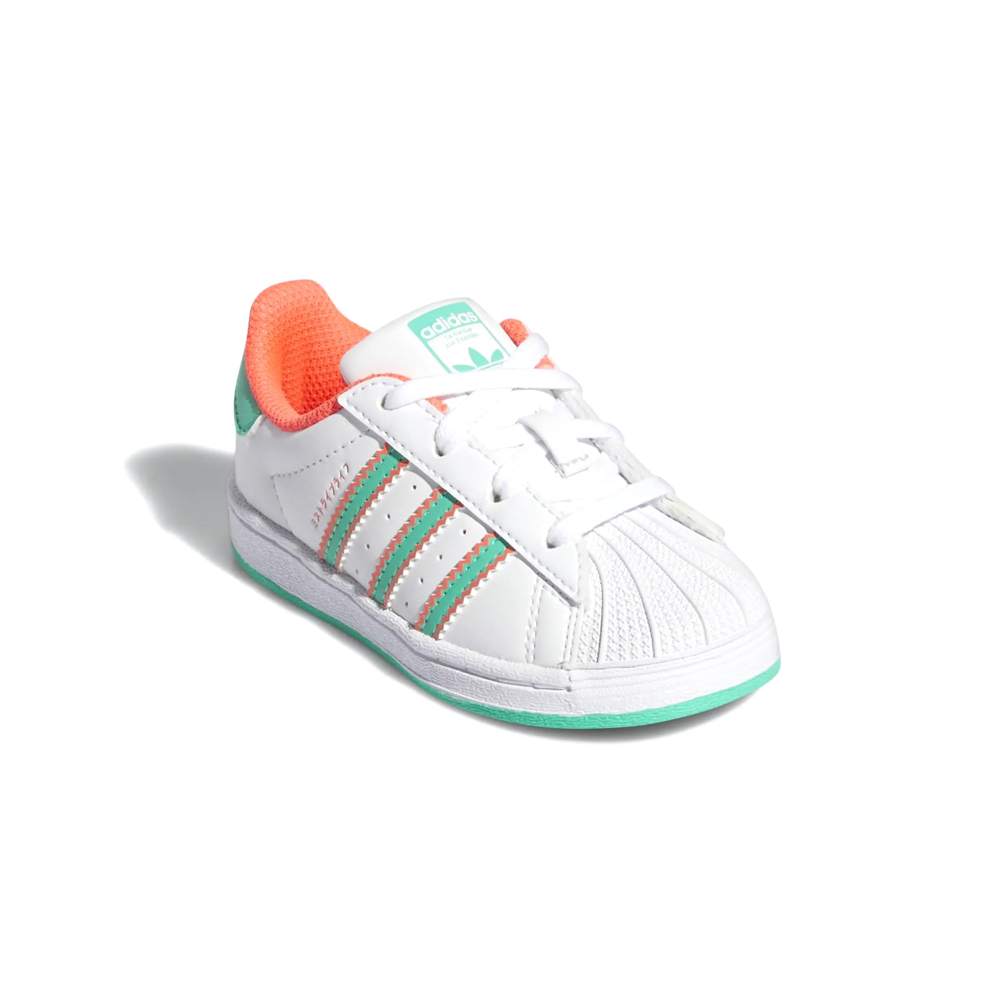 adidas Infants Superstar Low Sneakers, Cloud White/Hi-Res Green/Turbo