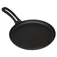 Mirro 6.5'' Cast Iron Mini Griddle, Pre-seasoned Oven Safe Cookware for Camping, Indoor and Outdoor use, Black, 6.5