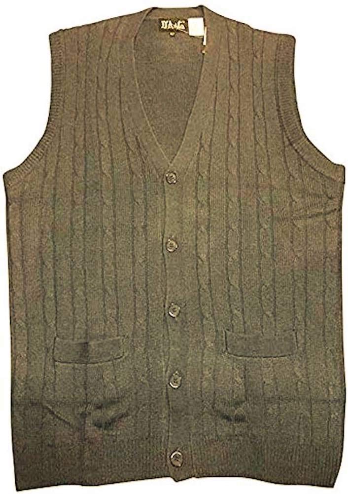 D'Avila 100% Acrylic and Tall Sleeveless Big Cable Knit Cardigan Vests
