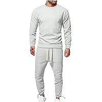 Tracksuit Set Men 2 Piece Outfits Long Sleeve Pullover Jogging Track Suit Casual Athletic Sportswear Plain Sweatsuit