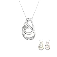 IGI Certified 1/6Ct TDW Diamond Sterling Silver Two Stone Pendant Necklace For Women.