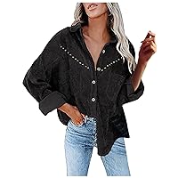 Women's Flannel Plaid Blouses Tops Long Sleeve High Low Button Down Shirts Tunic Boyfriend Shacket Jackets Tops