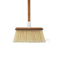 Full Circle Clean Sweep Bamboo Broom - Angled for Precision in Tight Spaces, with Recycled Stiff Bristles for Indoor & Outdoor Cleaning - Ideal for Pet Hair, Kitchen, Hardwood, and Garage