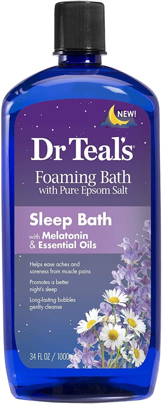 Dr. Teal's Foaming Bath Variety Gift Set (2 Pack, 34oz Ea.) - Melatonin Sleep Soak & Glow & Radiance with Vitamin C and Citrus Essential Oils - Moisturizes Skin & Promotes a Better Nights Sleep