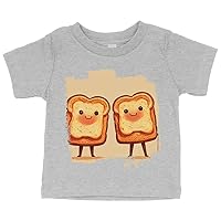 Kawaii Toast Baby Jersey T-Shirt - Food Baby T-Shirt - Cute Graphic T-Shirt for Babies