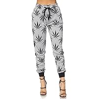 Women's Classic Soft Comfy Drawstring Weed Jogger Pants