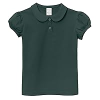 City Threads Girls' Peter Pan Collar All-Cotton Polo Puff Sleeve Tee Tshirt Top for School & Play