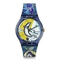 Swatch Unisex Casual Bioceramic Watch Blue Art Journey Chagall's Blue Circus