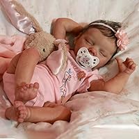 Cute Reborn Baby Dolls Full Body Silicone 18 inch Sleeping Reborn Newborn Baby Realistic Girl Real Life Silicone Babies Anatomy Correct Bath Doll Toys for Girls Age 6+ Year Old