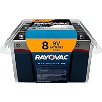 Rayovac High Energy 9V Batteries (8 Pack), Alkaline 9 Volt Batteries