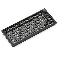 Modular Mechanical Gaming Keyboard - 75% / Barebones/Pre Built/Black and White (Barebones (Black))