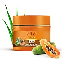 Lotus Herbals Safe Sun Detan After-Sun Cooling Matte Gel, All Skin Types, Green, 100g
