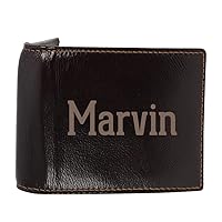 Marvin - Genuine Engraved First Name Soft Cowhide Bifold Leather Wallet