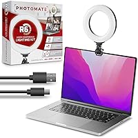 Video Conference Lighting - Webcam Ring Light for Computer, Laptop, MacBook, Monitor - USB-C and USB-A - Small Portable Selfie Light for Zoom Meetings and Streaming