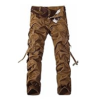 Military Tactical Pants, Men Multi-Pocket Washed Overalls, Loose Cotton Pants, Male Cargo Trousers