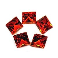 8X8 to 9X9 MM 5 Pcs Cubic Zircon Princess Cut Lot Faceted Loose Gemstone for Chakra Healing