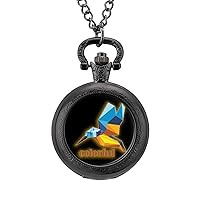 Geometry Hummingbird Vintage Pocket Watch Arabic Numerals Scale Quartz with Chain Christmas Birthday Gifts