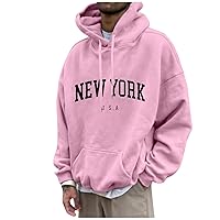 Mens Hoodie Sweatshirt for Men, Plush Pullover Hooded Sweatshirts for Men, Fashion Athletic Workout Pullover New