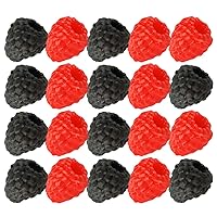 20pcs Simulation Raspberry Childrens Toys Toy for Kids Artificial Fruit Model Shop Window Decoration Cake Decor Fake Strawberries Real Looking PVC Accessories Blueberry