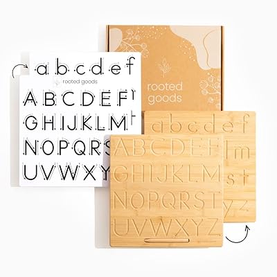 Wooden Alphabet Tracing Board—Double-Sided