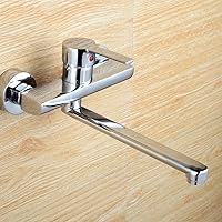 Faucets,Bathroom Faucet Taps,Wall Mounted Bath Filler Mixer Tap in-Wall Long Mouth Kitchen Taps,Hot and Cold Water Heat Sink Sink Faucets