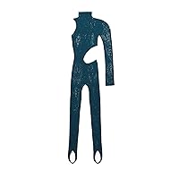 Savage X Fenty, Women's, Cold-Hearted Snake Asymmetrical Lace Catsuit, Hunter Green, Missy