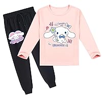 Kids 2 Piece Outfits Comfy Soft Tracksuit,Classic Long Sleeve T-Shirts and Sweatpants Set for Girls