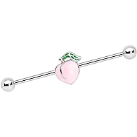 Body Candy Womens 14G 316L Stainless Steel Helix Cartilage Earring Colorful Peach Industrial Barbell 1 1/2