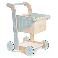 Wooden Baby Walker for Girls Boys, Wooden Shopping Cart for Kids Toddlers, Learning Walker Toys for 10 Months 1 Year Old