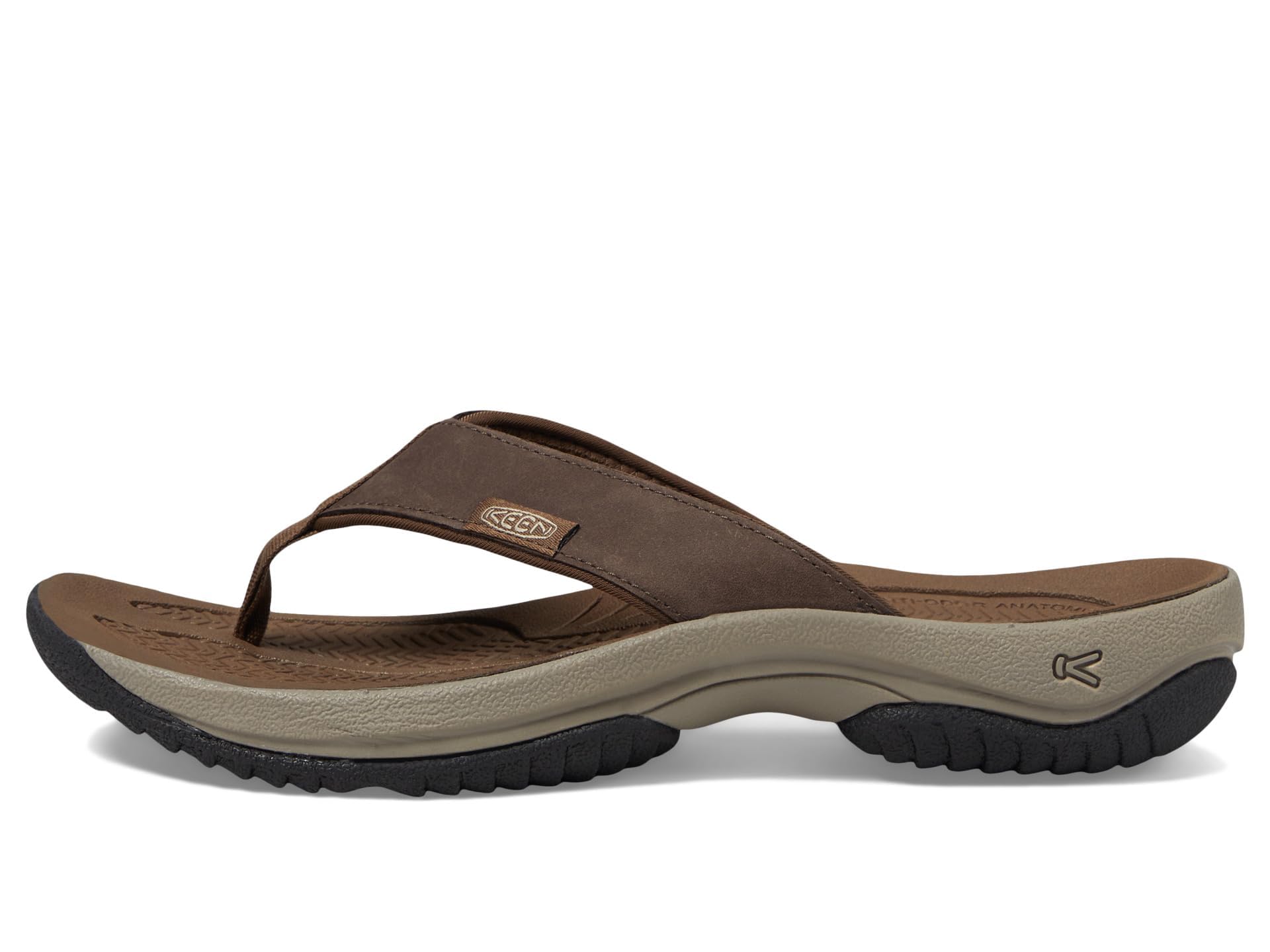 KEEN Men's Kona Flip Flop Beach Sandals, Java/Dark Earth, 10