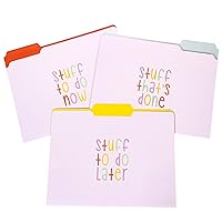 Graphique Designer “Trying My Best” File Folders | Set of 9 (3 Designs) | Letter Size Organizers | Decorative Office Supplies | Durable Coated Cardstock | 1/3-Cut Tabs