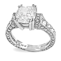 2.00ct GIA Cushion & Round Cut Diamond Engagement Ring in Platinum