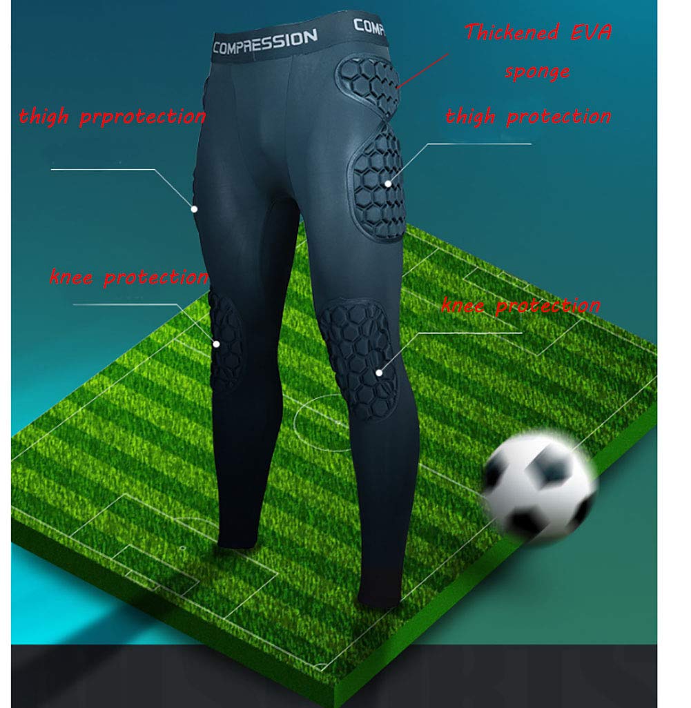 Mens Padded Compression Pants Athletic Leggings Protective Tight with 7 Pad  Football Grigle Hip Thigh Knee