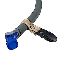 Drink Tube Lanyard Clip. Secure your drink tube to your hydration backpack strap or clothing. (Sand)