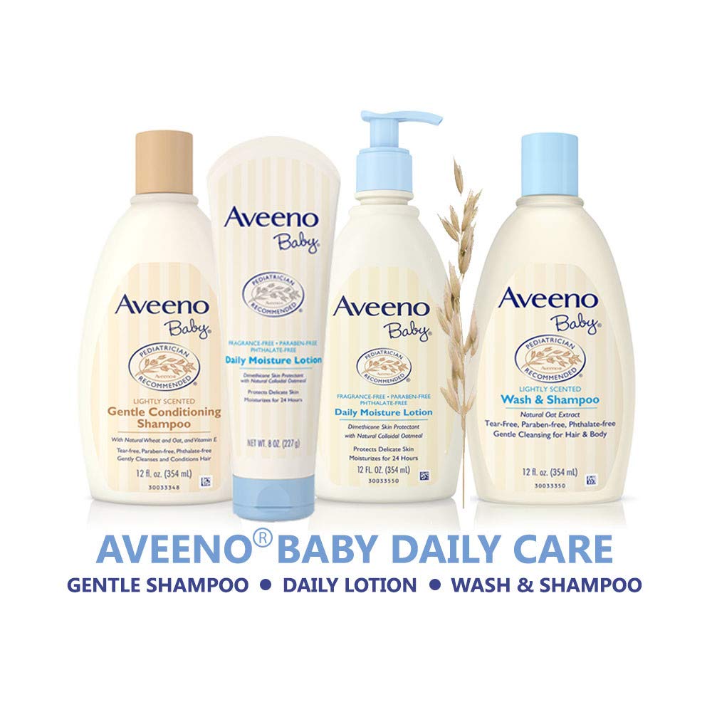 Aveeno Baby Gentle Wash & Shampoo with Natural Oat Extract, Tear-Free, 18 fl. oz, Twin Pack