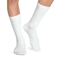 Diabetic Socks for Sensitive Feet Without Elastic for Men and Women for Circulatory Problems, Edema and Neuropathy, Mild Compression, White, Medium