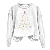 Ugly Christmas Sweaters for Women O-Neck Long Sleeve Tops Cute Xmas 3D Graphic Printed Pullover Oversized Sweatshirts