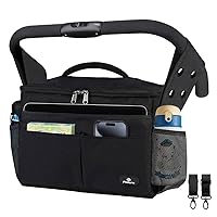 PHILORN Universal Stroller Organizer with Cup Holders - Stroller Caddy with Large Storage Capacity Fits for Stroller Like Uppababy, Baby Jogger, Britax, BOB, Umbrella, Evenflo, Doona,and Pet Stroller