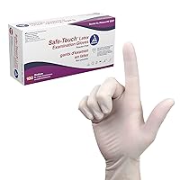 Dynarex Safe-Touch Disposable Latex Exam Gloves, Powder-Free, Used in Healthcare & Professional Settings, Bisque, 1 Box of 100 Gloves (Medium)