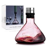 Wine Breather Carafe Decanter with lid 50oz, High-borosilicate heat-resistant glass refined by Mouthblown carafe
