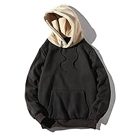 Womens Casual Hoodies Pullover Tops Sweatshirts Women And Men Casual Patchwork Hooded Top Blouse Sweatshirt With
