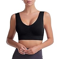 Bras for Women Everyday No Underwire Bras Ring Front Close Wireless Comfort Padded Tshirt Bra Support Sports Bras