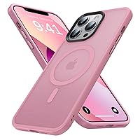 Strong Magnetic for iPhone 13 Pro Max Case [Compatible with Magsafe][Military Grade Drop Protection] Protective Shockproof Translucent Matte Slim Phone Case for iPhone 13 Pro Max, Pink