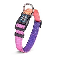 Reflective Dog Collar with Gradient Mistyrose, Adjustable Durable Pet Collars for Small Medium Large Dogs (Mistyrose-M)
